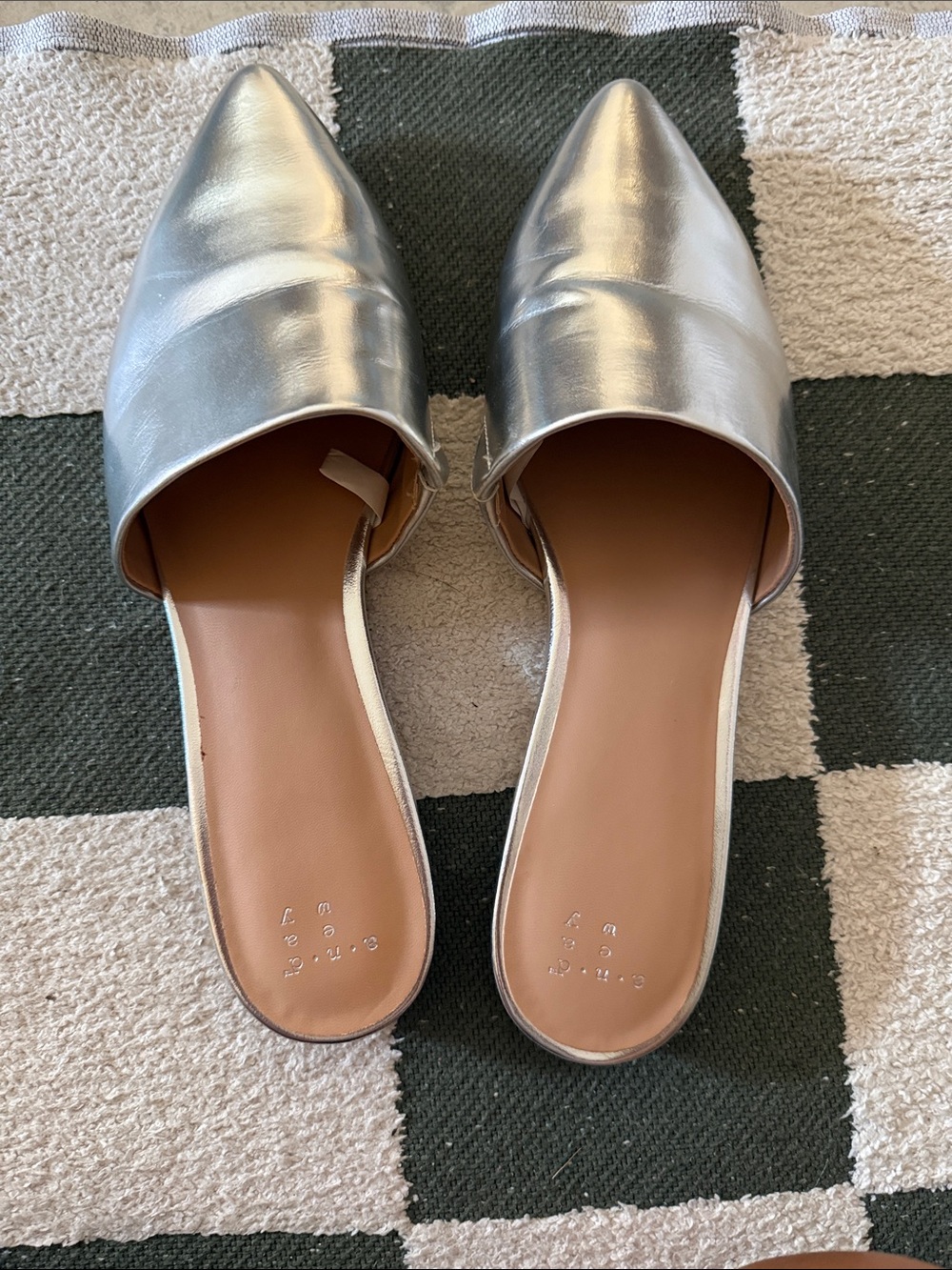a new day Silver Pointed Toe Mule Slides